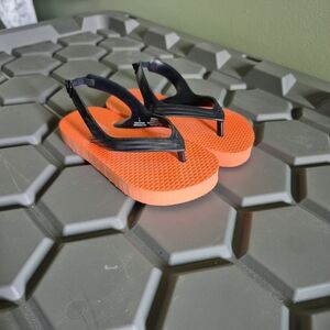 Old Navy Kids Orange and Black Flip Flops